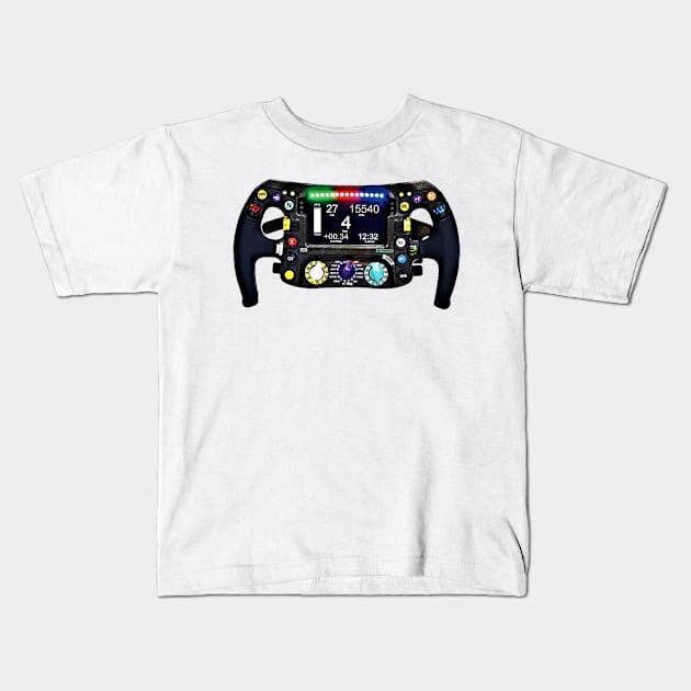 steering wheel racing Kids T-Shirt by richercollections